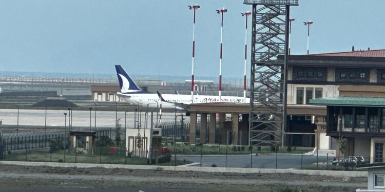 Kuş sürüsüne çarpan uçak arıza yapınca aprona çekildi