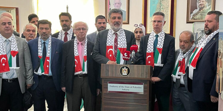 Remzi Çayır Filistin Büyükelçiliği'ni ziyaret etti