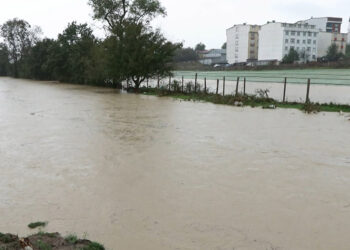 Arnavutköy'de sağanak yağışta dere taştı