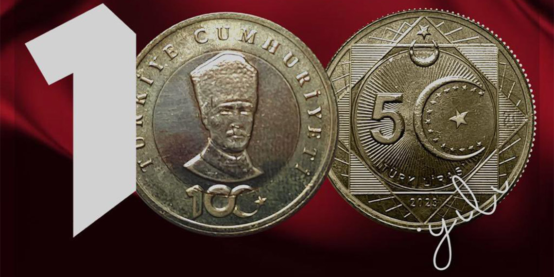 Cumhuriyet'in 100'üncü yılına özel hatıra para basıldı