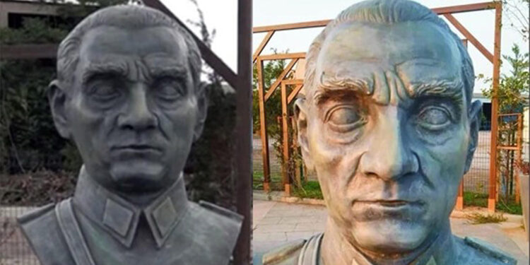 Tepki çeken Atatürk büstü kaldırıldı