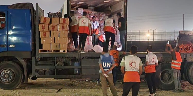 Filistin Kızılayı'ndan Gazze Şeridi'ne insani yardım