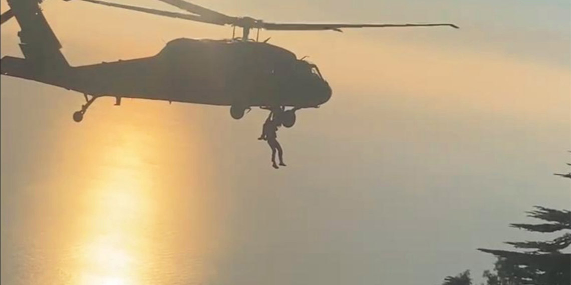 Kayalıklara düşen Belaruslu paraşütçü kurtarıldı