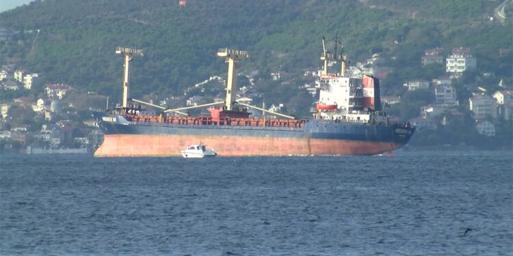 Maltepe açıklarında karaya oturan kuru yük gemisi kurtarıldı 