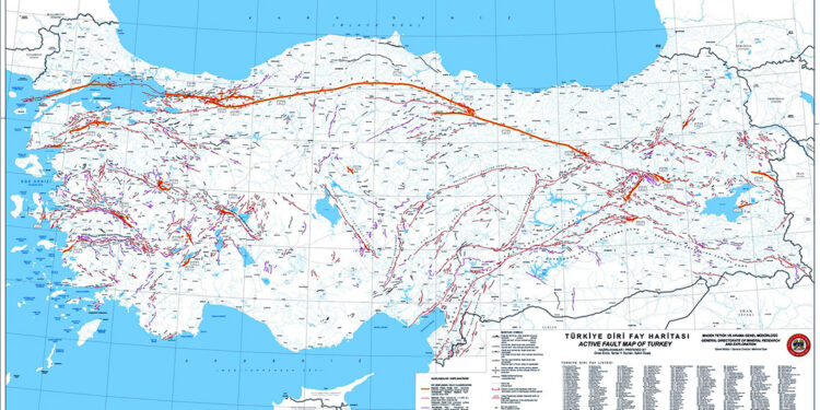 Diri fay hatları haritası güncellendi