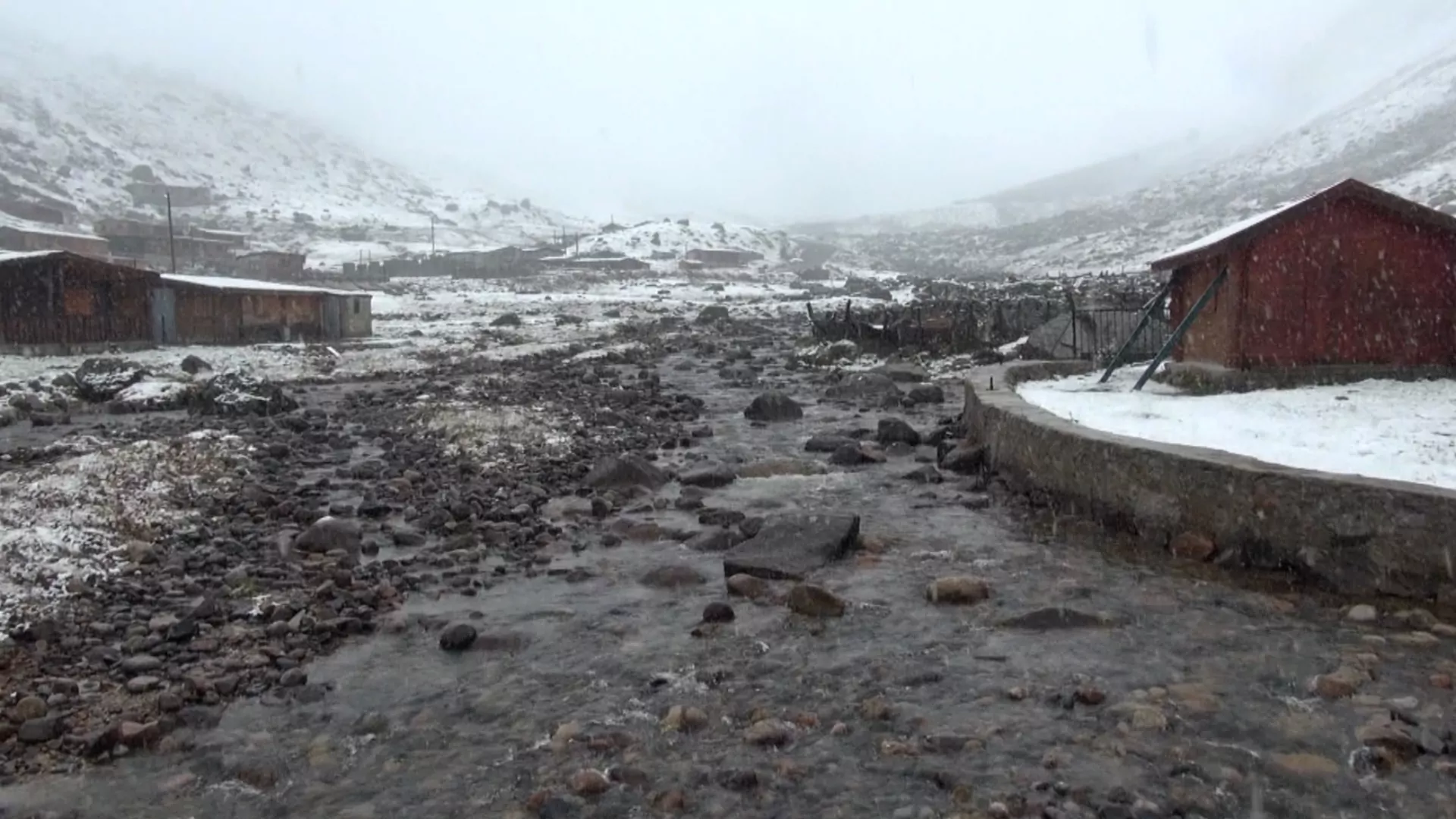 Rize'nin yaylalarında kar yağışı etkili oldu, yeşil alanlar beyaz örtüyle kaplandı. Yaylada konaklayan turistler, karlı doğada gezinti yaptı.