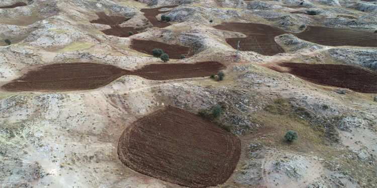 Sivas'ta obruk ve dolinler tarım arazisi oldu