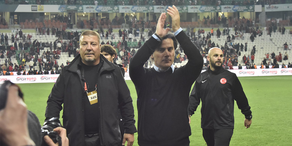 A Milli Futbol Takımı Teknik Direktörü Vincenzo Montella, ''Çok özel bir gurur yaşıyorum. Gerçekten çok mutluyum. Hem futbolcularımızın performansından hem de futbol takımımızın arkasındaki gizli takıma da teşekkür etmek istiyorum'' dedi.