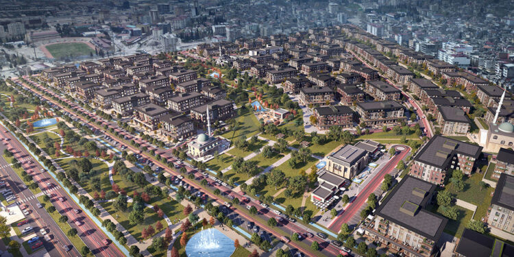 Azerbaycan Mahallesi, fore kazıklar üzerine inşa ediliyor