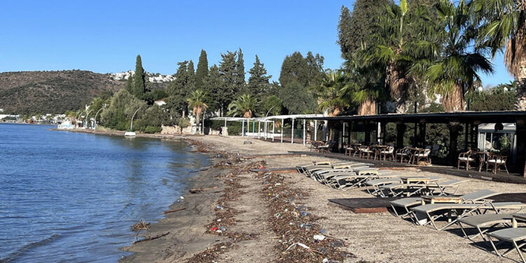 Bodrum'da sağanak sonrası sahillerde kirlilik