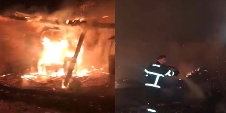 Çorum'da harmancık köyünde yangın