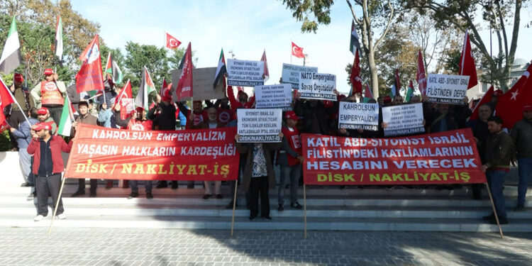 DİSK Filistin'e yönelik saldırıları protesto etti 