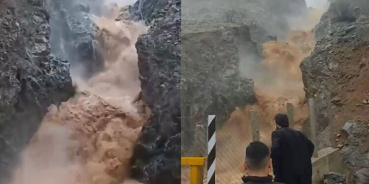 Elazığ'da sağanak; Sori Şelalesi taştı