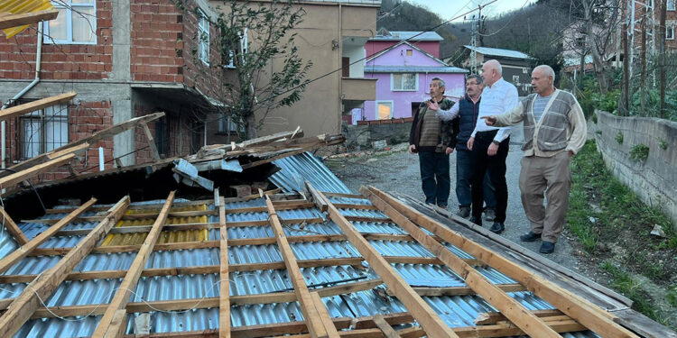 Giresun'da fırtına hasar tespit çalışması