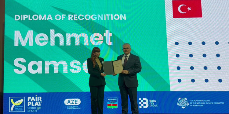 İş insanı Mehmet Samsa'ya ‘Avrupa Fair Play’ ödülü