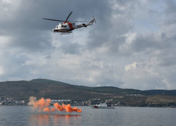 Karantina Adası'nda deprem anında tekne kazası tatbikatı