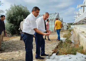 Antalya'da dolu seralara ve ekili ürüne zarar verdi