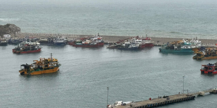 Bartın'da balıkçı tekneleri Amasra Limanı’na demirlendi