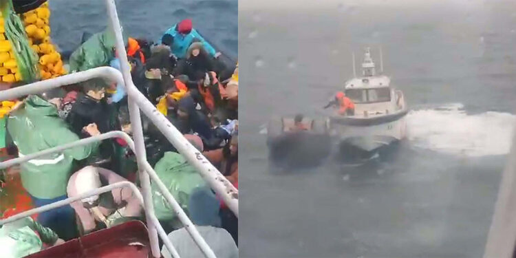 Denizde fırtınaya yakalanan 30 göçmeni balıkçılar kurtardı