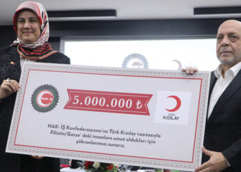 HAK-İŞ'ten Gazze'ye 5 milyon liralık bağış