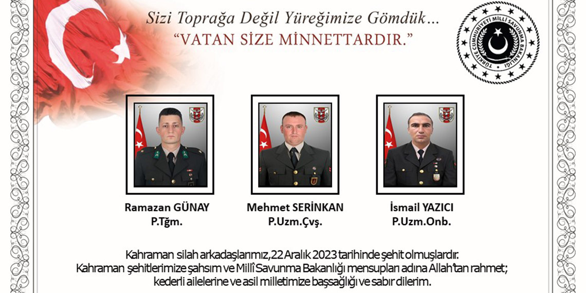 Irak'ın kuzeyinde 6 asker şehit oldu