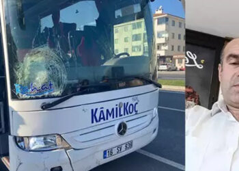 Yolcu otobüsünün çarptığı kurye hayatını kaybetti