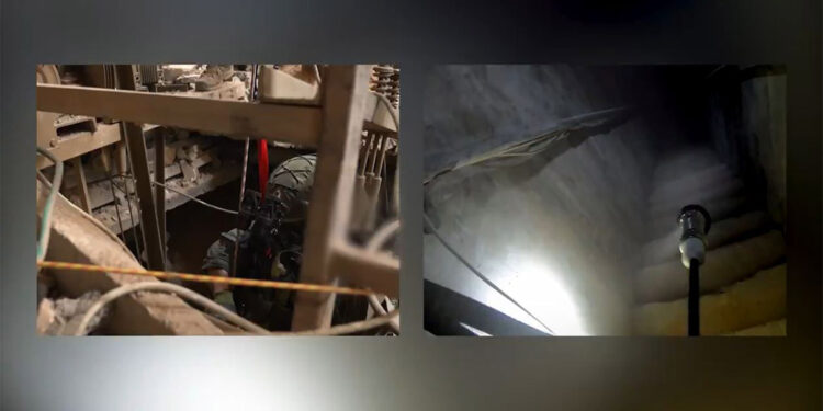 Gazze'de keşfedilen Hamas tünelinin görüntüleri paylaşıldı