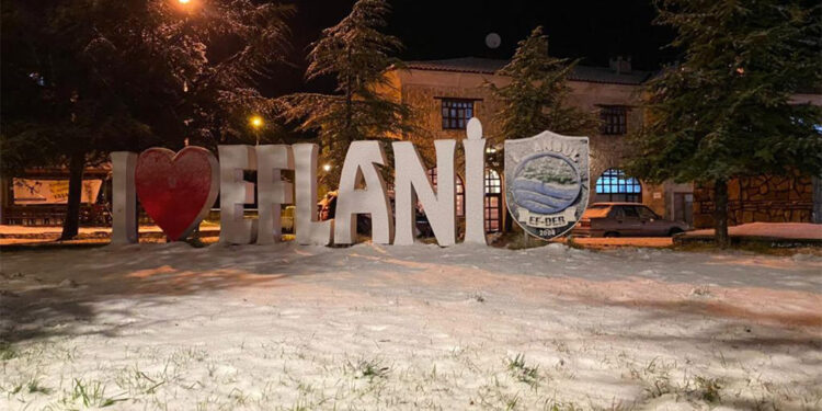 Karabük'ün yüksek kesimleri kar altında