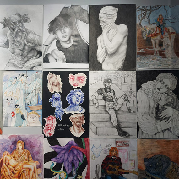 Kocaeli Güzel Sanatlar Lisesi yönetimi ve öğretmenler öncü oldu, öğrencilerin resimleri 4 ülkede sergilendi.