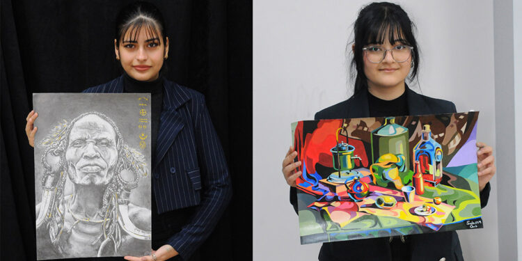 Öğrencilerin resimleri 4 ülkede sergilendi