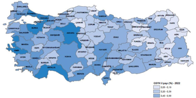 Gayrisafi yurt içi hasıladan en yüksek payı İstanbul aldı