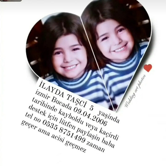 İzmir'in Buca ilçesindeki bir piknik alanında ortadan kaybolan ve o zaman 5 yaşında olan İlayda'dan 18 yıldır haber alınamıyor.
