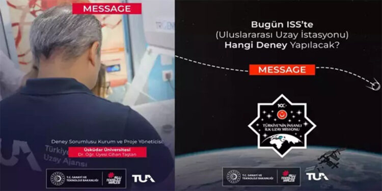 Alper Gezeravcı'dan ISS'de 'Message' deneyi