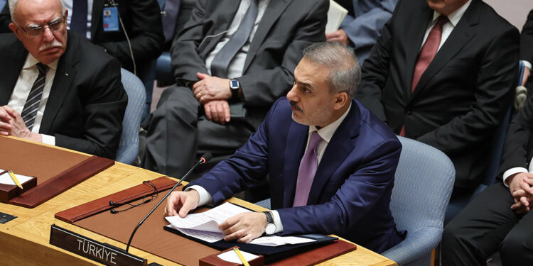 Fidan, BM Güvenlik Konseyi Filistin oturumunda konuştu