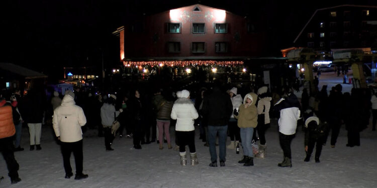 Uludağ'da coşkulu yeni yıl kutlaması