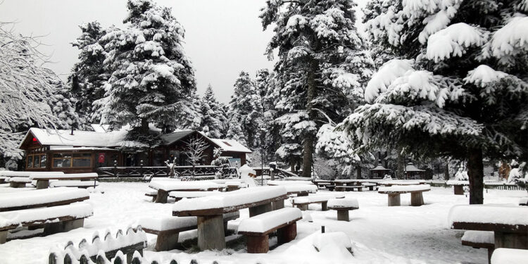 Gölcük Tabiat Parkı'nda kartpostallık kış manzarası