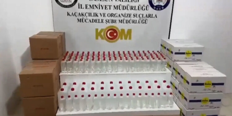 Çengel-6 operasyonunda 1 ton 56 litre etil alkol ele geçirildi