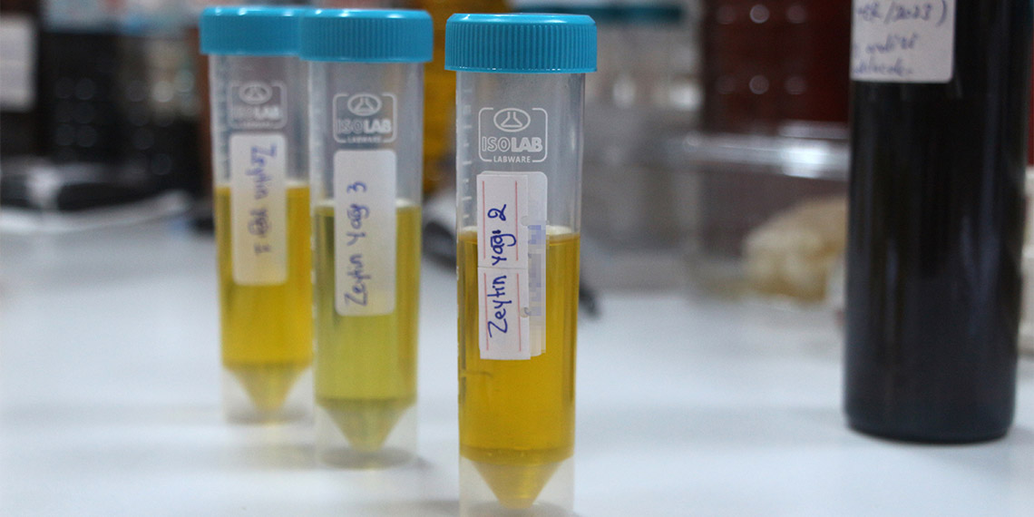 Çukurova Üniversitesi Merkezi Araştırma Laboratuvarı (ÇÜMERLAB) Müdürü Prof. Dr. Serkan Selli ile öğretim görevlisi Onur Sevindik, sosyal medyadaki deneylerle zeytinyağı kalitesinin anlaşılamayacağını söyledi.