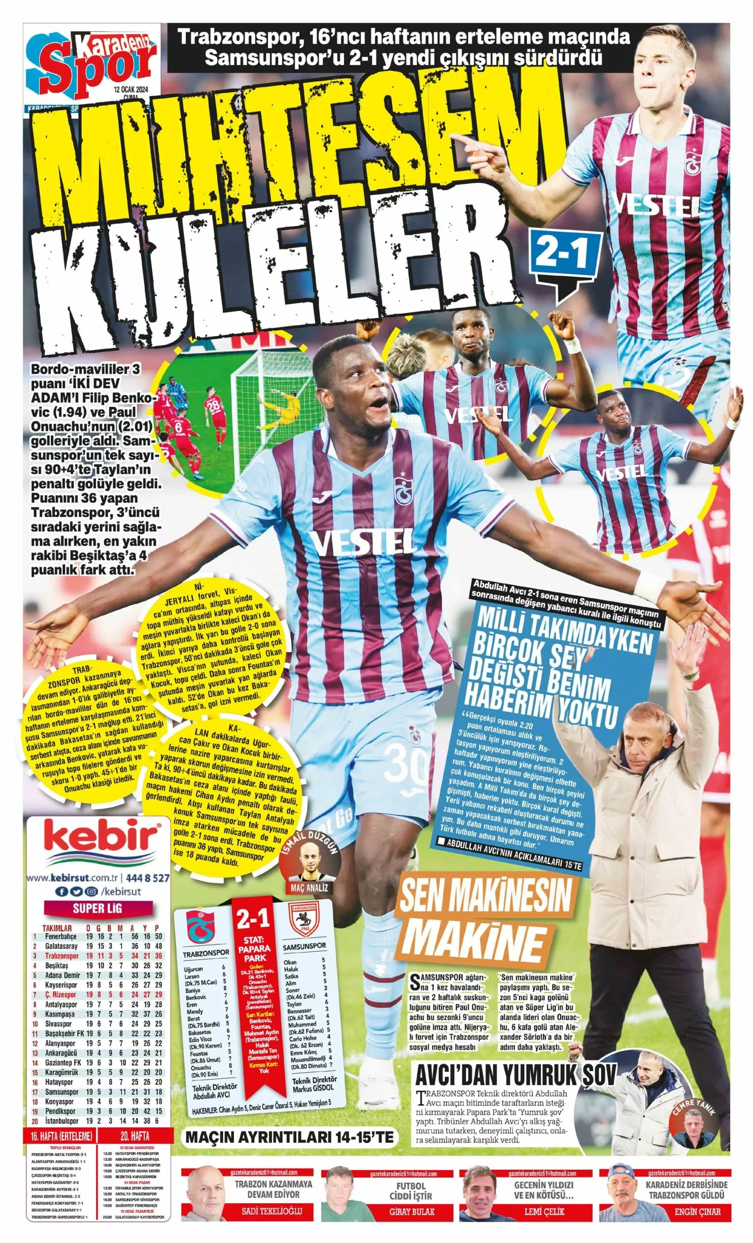 Trabzonspor manşetlerde