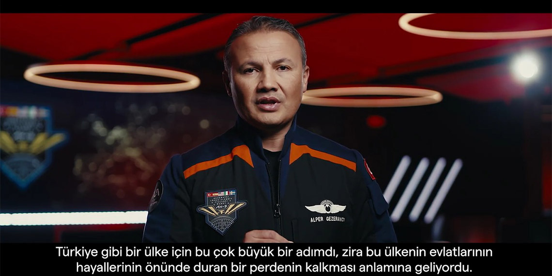 Sanayi ve Teknoloji Bakanı Mehmet Fatih Kacır, Türkiye'nin ilk uzay yolcusu Alper Gezeravcı'nın uzay yolculuğu serüvenini anlattığı videosunu paylaştı. F-16 pilotu Gezeravcı videoda, "Kanatsız bir halde uzayda uçabilmek muhteşem bir his olacak" dedi.