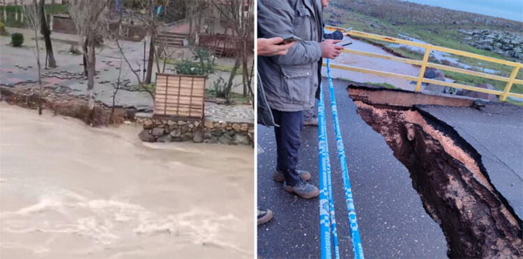 Diyarbakır'da sağanak; çay taştı, köprü yıkıldı