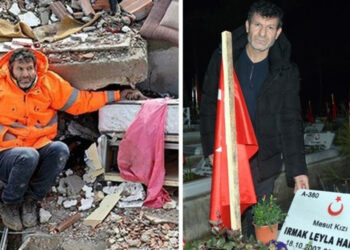 Enkaz altındaki kızının elini bırakmayan baba yürekleri yaktı