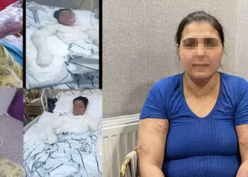 Eşi ve kayınbiraderi, üzerine kolonya döküp yakmaya çalıştı