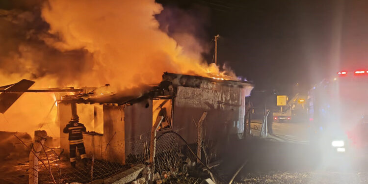 vEskişehir'de ahırda çıkan yangında 63 küçükbaş öldü