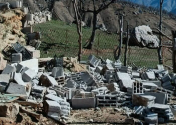 Hakkari'de kuvvetli rüzgar; elektrik direkleri devrildi