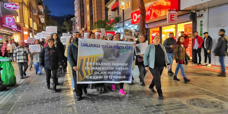 Vahşice öldürülen Eros isimli kedi için yürüdüler