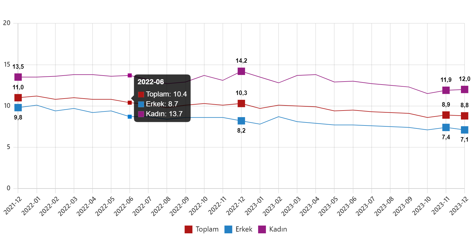 Aralık ayı işsizlik oranı açıklandı