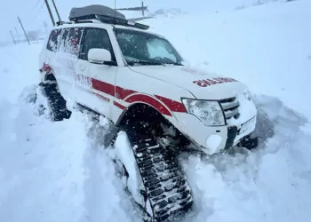 Ardahan'da paletli ambulans kara saplandı