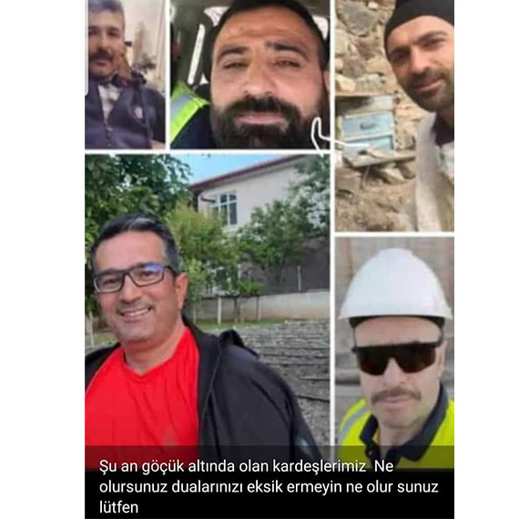 Toprak altında kalan 6 işçinin isimleri belli oldu