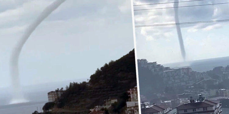 Antalya'da denizde hortum oluştu